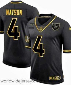 Exquisitely designed Nike Houston Texans 4 Deshaun Watson Black Gold 2020 Salute To Service Limited Jersey