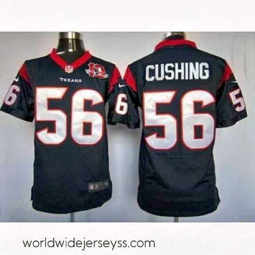 Finely crafted Nike Houston Texans 56 Brian Cushing Blue Game W 10TH Patch NFL Jersey