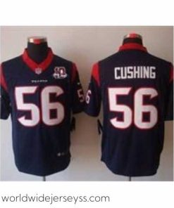 Superbly made Nike Houston Texans 56 Brian Cushing Blue Limited W 10th Patch NFL Jersey