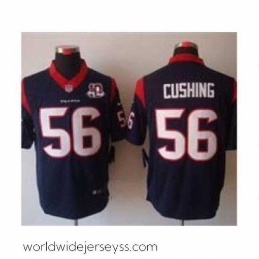 Superbly made Nike Houston Texans 56 Brian Cushing Blue Limited W 10th Patch NFL Jersey