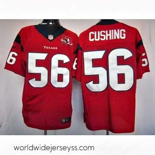 Superbly made Nike Houston Texans 56 Brian Cushing Red Elite W 10th Patch NFL Jersey