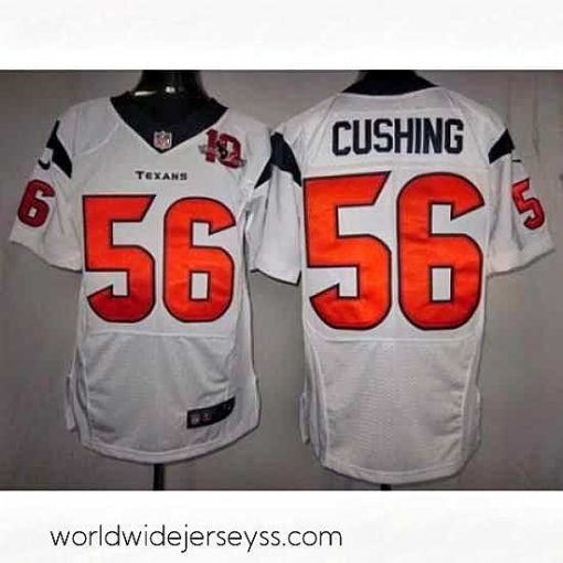Finely crafted Nike Houston Texans 56 Brian Cushing White Elite W 10th Patch NFL Jersey
