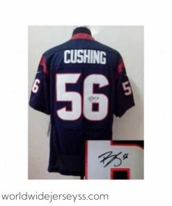 Exquisitely designed Nike Houston Texans 56 Brian Cushing blue Elite signature NFL Jersey