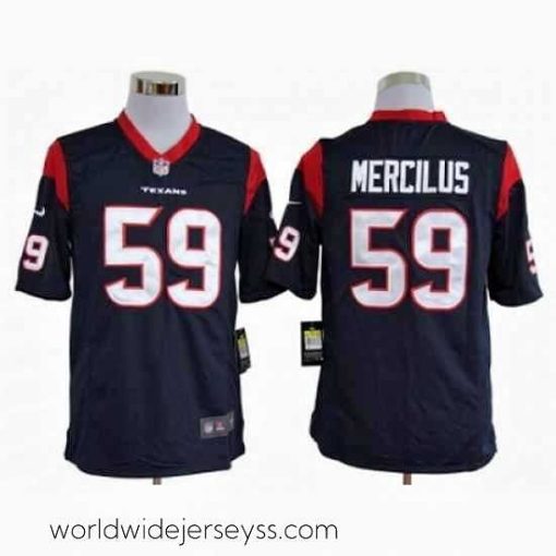 Superbly made Nike Houston Texans 59 Whitney Mercilus Blue Game NFL Jersey