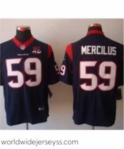 Superbly made Nike Houston Texans 59 Whitney Mercilus Blue Limited W 10th Patch NFL Jersey