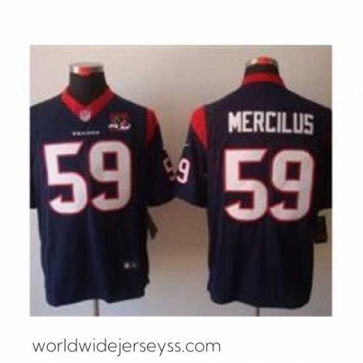 Superbly made Nike Houston Texans 59 Whitney Mercilus Blue Limited W 10th Patch NFL Jersey