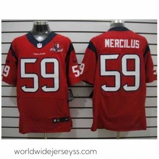 Exquisitely designed Nike Houston Texans 59 Whitney Mercilus Red Elite W 10th Patch NFL Jersey