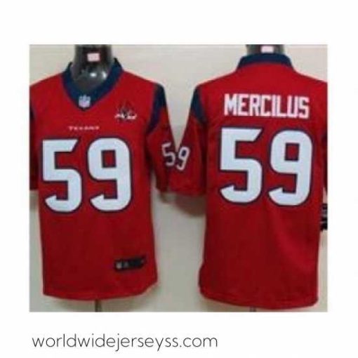Marvelously styled Nike Houston Texans 59 Whitney Mercilus red Limited W 10th Patch NFL Jersey