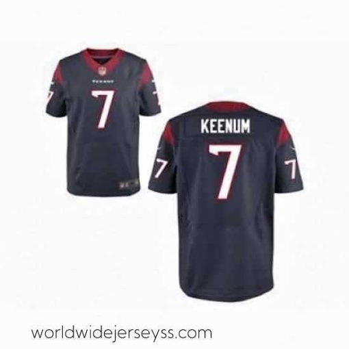 Marvelously styled Nike Houston Texans 7 Case Keenum Blue Elit NFL Jersey