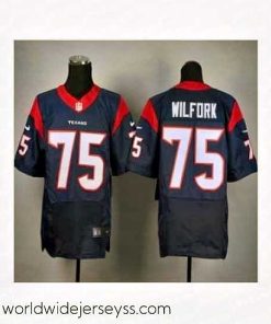 Exquisitely designed Nike Houston Texans 75 Vince Wilfork blue Elite NFL Jersey
