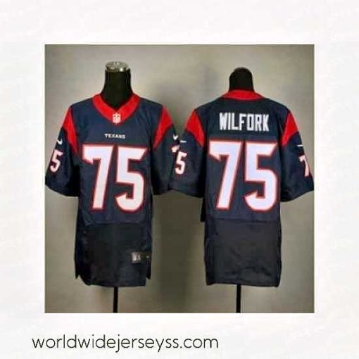 Exquisitely designed Nike Houston Texans 75 Vince Wilfork blue Elite NFL Jersey