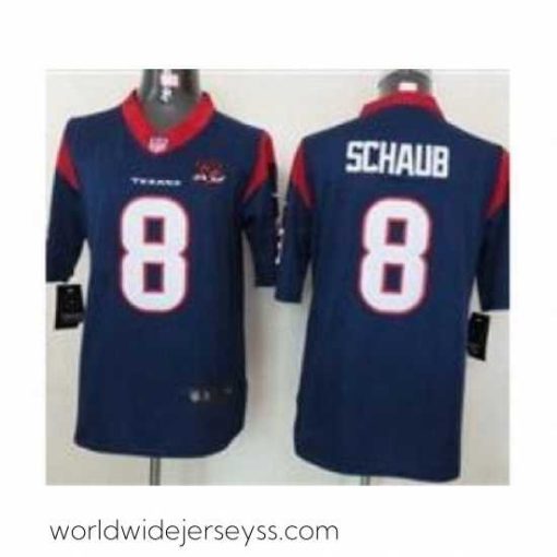 Marvelously styled Nike Houston Texans 8 Matt Schaub Blue Limited W 10th Patch NFL Jersey