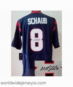 Superbly made Nike Houston Texans 8 Matt Schaub Blue Signed Elite NFL Jersey