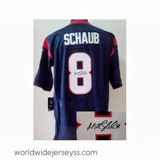 Superbly made Nike Houston Texans 8 Matt Schaub Blue Signed Elite NFL Jersey