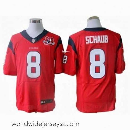 Superbly made Nike Houston Texans 8 Matt Schaub Red Elite W 10th Patch NFL Jersey
