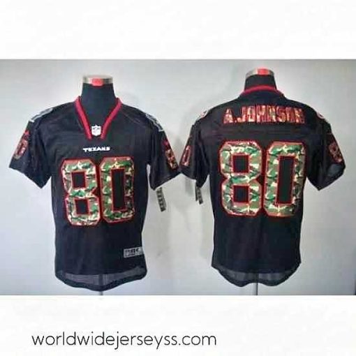 Finely crafted Nike Houston Texans 80 Andre Johnson Black Elite Camo Fashion NFL Jersey