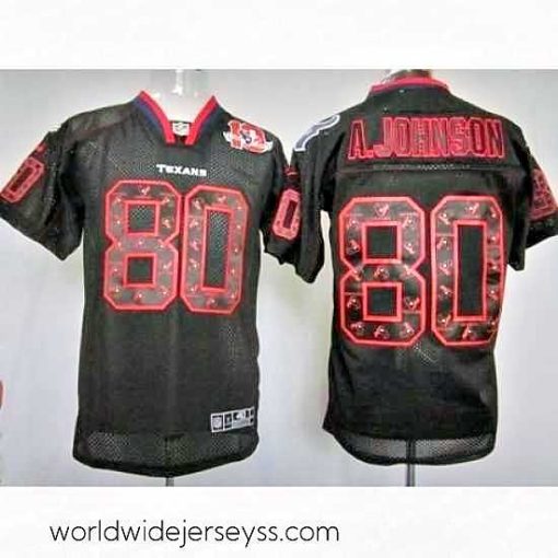 Exceptionally fashioned Nike Houston Texans 80 Andre Johnson Black Elite Lights Out W 10th Patch NFL Jersey