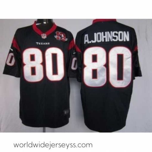 Exceptionally fashioned Nike Houston Texans 80 Andre Johnson Blue Game W 10th Patch NFL Jersey