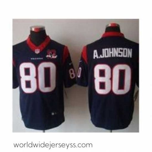 Exceptionally fashioned Nike Houston Texans 80 Andre Johnson Blue Limited W 10th Patch NFL Jersey