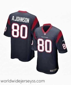 Superbly made Nike Houston Texans 80 Andre Johnson blue Game NFL Jersey