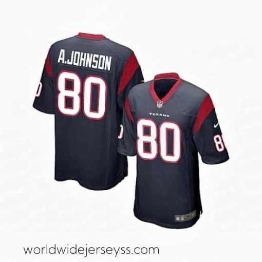 Superbly made Nike Houston Texans 80 Andre Johnson blue Game NFL Jersey