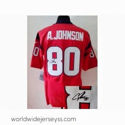 Exquisitely designed Nike Houston Texans 80 Andre Johnson red Elite signature NFL Jersey