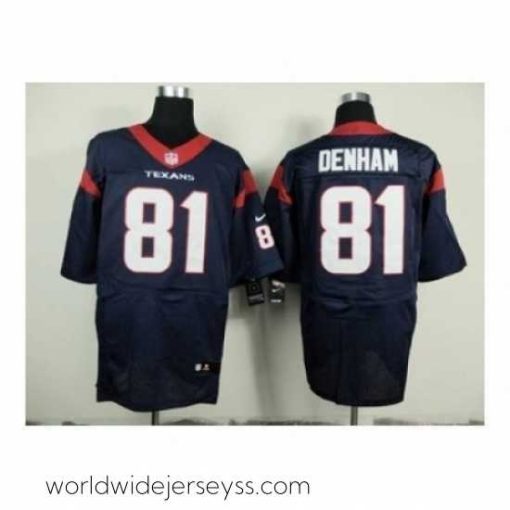 Finely crafted Nike Houston Texans 81 Anthony Denham blue Elite NFL Jerseys