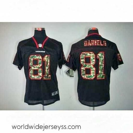 Marvelously styled Nike Houston Texans 81 Owen Daniels Black Elite Lights Out Camo Number NFL Jersey