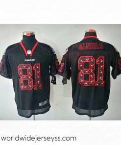 Finely crafted Nike Houston Texans 81 Owen Daniels Black Elite Lights Out Number with Team logo NFL Jersey