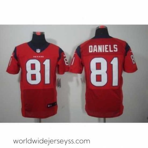 Superbly made Nike Houston Texans 81 Owen Daniels Red Elite NFL Jersey