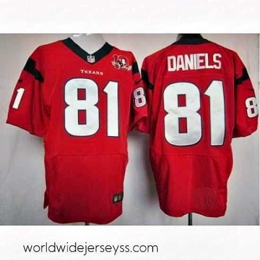 Exquisitely designed Nike Houston Texans 81 Owen Daniels Red Elite W 10TH Patch NFL Jersey