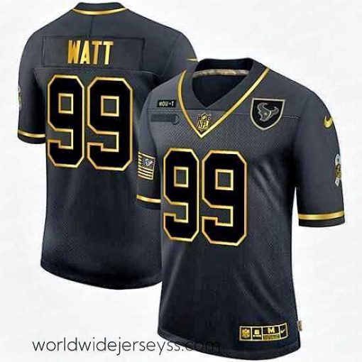 Finely crafted Nike Houston Texans 99 J J  Watt Black Gold 2020 Salute To Service Limited Jersey