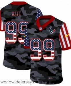 Superbly made Nike Houston Texans 99 J J  Watt Camo 2020 USA Flag Salute To Service Limited Jersey
