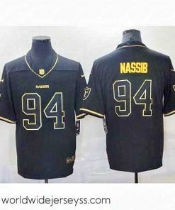 Marvelously styled Nike Los Angeles Raiders 94 Carl Nassib Gold Black Vapor Untouchable Limited Jersey