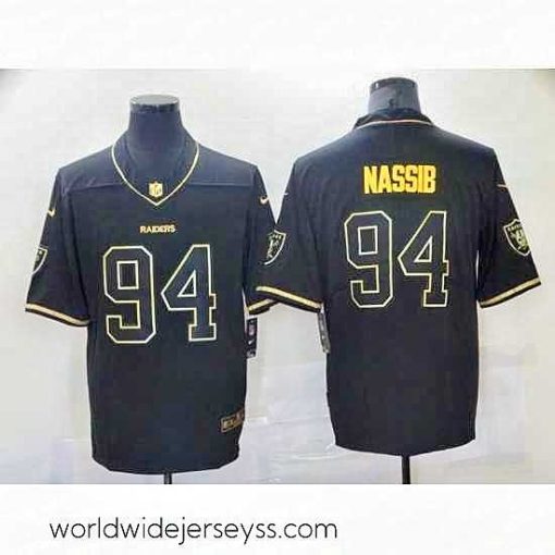 Marvelously styled Nike Los Angeles Raiders 94 Carl Nassib Gold Black Vapor Untouchable Limited Jersey