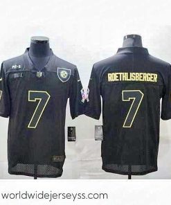 Superbly made Nike Steelers  7 Ben Roethlisberger Black 2020 Salute To Service Limited Jersey