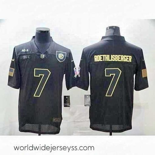 Superbly made Nike Steelers  7 Ben Roethlisberger Black 2020 Salute To Service Limited Jersey