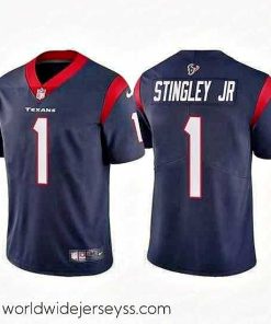 Marvelously styled Nike Texans 1 Derek Stingley Jr Navy 2022 NFL Draft Vapor Untouchable Limited Jerse