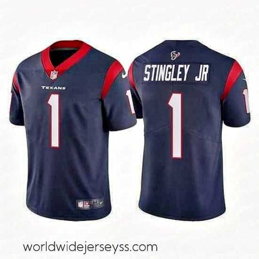 Marvelously styled Nike Texans 1 Derek Stingley Jr Navy 2022 NFL Draft Vapor Untouchable Limited Jerse