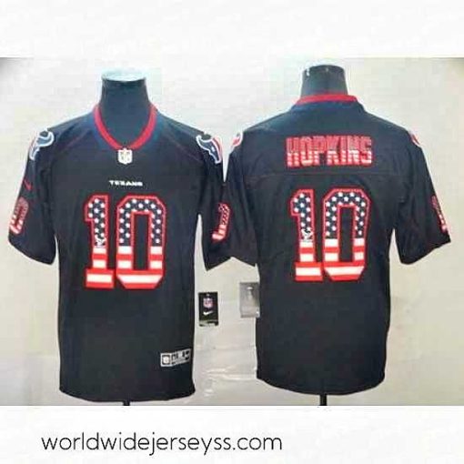 Exquisitely designed Nike Texans 10 DeAndre Hopkins Black USA Flash Fashion Limited Jersey