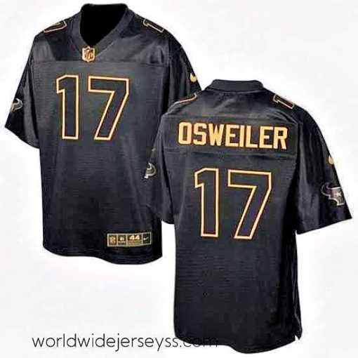 Finely crafted Nike Texans #17 Brock Osweiler Black Mens Stitched NFL Elite Pro Line Gold Collection Jersey