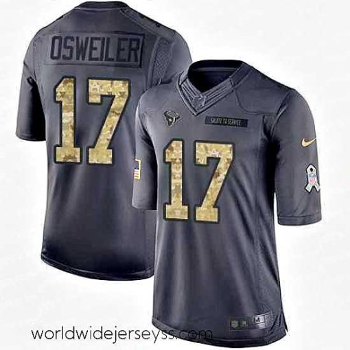 Exceptionally fashioned Nike Texans #17 Brock Osweiler Black Mens Stitched NFL Limited 2016 Salute to Service Jersey