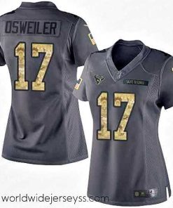 Superbly made Nike Texans #17 Brock Osweiler Black Womens Stitched NFL Limited 2016 Salute to Service Jersey