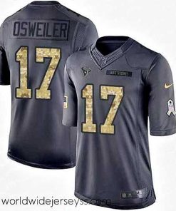 Marvelously styled Nike Texans #17 Brock Osweiler Black Stitched NFL Limited 2016 Salute to Service Jersey