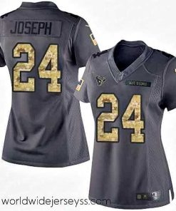 Marvelously styled Nike Texans #24 Johnathan Joseph Black Womens Stitched NFL Limited 2016 Salute to Service Jersey