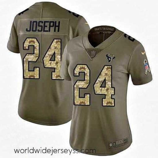 Exceptionally fashioned Nike Texans #24 Johnathan Joseph Olive Camo Womens Stitched NFL Limited 2017 Salute to Service Jersey