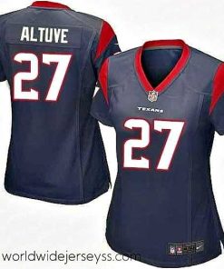 Marvelously styled Nike Texans #27 Jose Altuve Navy Blue Team Color Womens Stitched NFL Elite Jersey