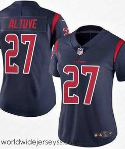 Superbly made Nike Texans #27 Jose Altuve Navy Blue Womens Stitched NFL Limited Rush Jersey