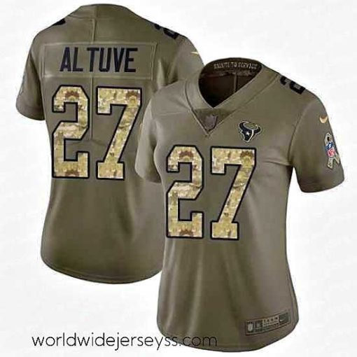 Exceptionally fashioned Nike Texans #27 Jose Altuve Olive Camo Womens Stitched NFL Limited 2017 Salute to Service Jersey