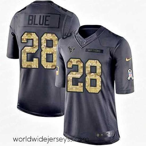 Exceptionally fashioned Nike Texans #28 Alfred Blue Black Mens Stitched NFL Limited 2016 Salute to Service Jersey